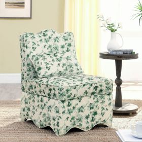 Flannel single dining chair with soft seat cushion and backrest, no armrests, matching pillow can be used as waist cushion