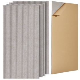 5 Pack Acoustic Wall Panels 47.2 x 23.6 x 0.4 inch Self-Adhesive Camel