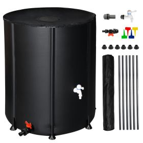 132gal Black PVC Foldable Rain Bucket (Color: BLACK)