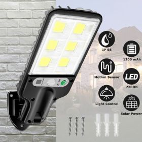 LED Solar Motion Sensor Light Bright Garden Outdoor Street Wall Lamp Solar Wall Lamp Lights Outdoor Road Lamp For Garden, Yard, Garage, Path (Color: BLACK)
