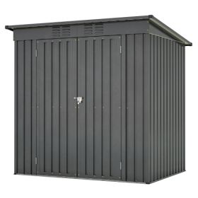 6 X 4 Ft Outdoor Storage Shed, All Weather Tool Shed For Garden, Backyard, Lawn, Black (Color: BLACK)