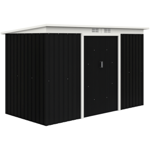 9 X 4.5 X 5.5 Outdoor Rust-Resistant Metal Garden, Vented Storage Shed With Spacious Layout & Durable Construction For Garden, Gray (Color: BLACK)