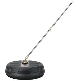 1 Set 15in High Pressure Flat Surface Cleaner 4000PSI Disc Power Washer Broom With 2 Washer Extension Wands 2Pc Replacement Nozzles (Color: BLACK)