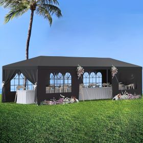 1 Set of 10'x30' Party Tent Canopy for Outdoor Weddings, Heavy-Duty Waterproof Event Shelter with Removable Sidewalls, Ideal for Parties, Booths (Color: BLACK)