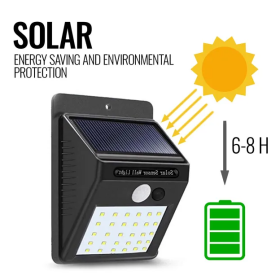Motion Sensor Light Outdoor Solar Powered Security Lights 10 LED Wireless Flood (Color: BLACK)